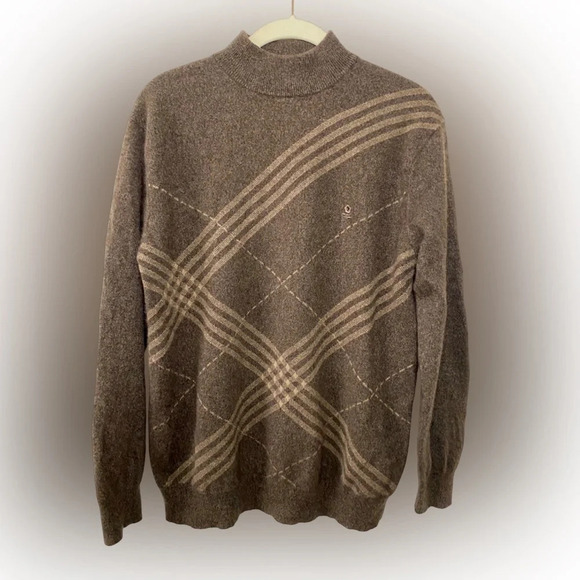 100% Cashmere Maison MonTagut Paris Vintage Dark Brown  Crewneck Sweater Size L - Picture 1 of 12